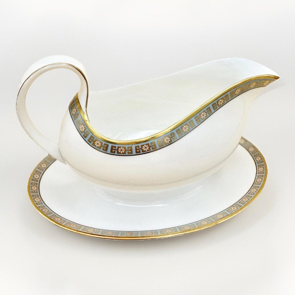 Vintage Royal Doulton "Athens" Gravy Boat w/ Underplate Made in England 1960/70s